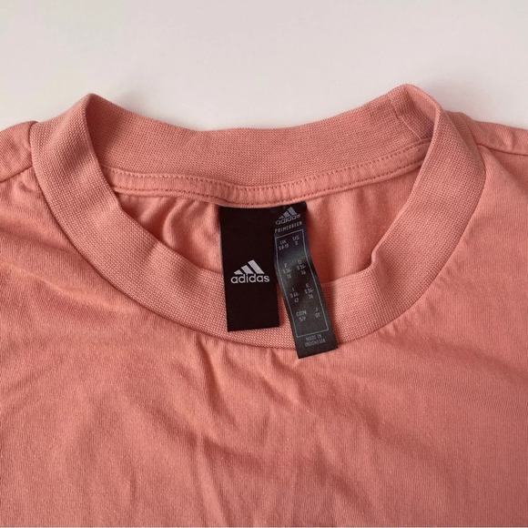 ADIDAS Future Icons Logo Graphic Tee in Ambient Blush Casual Workout Top - Picture 10 of 13